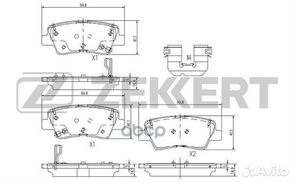 Колодки задние KIA/Zekkert/ BS1188 Zekkert