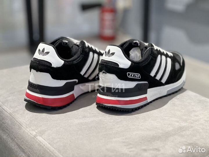 Кроссовки Adidas ZX 750 Black White Red