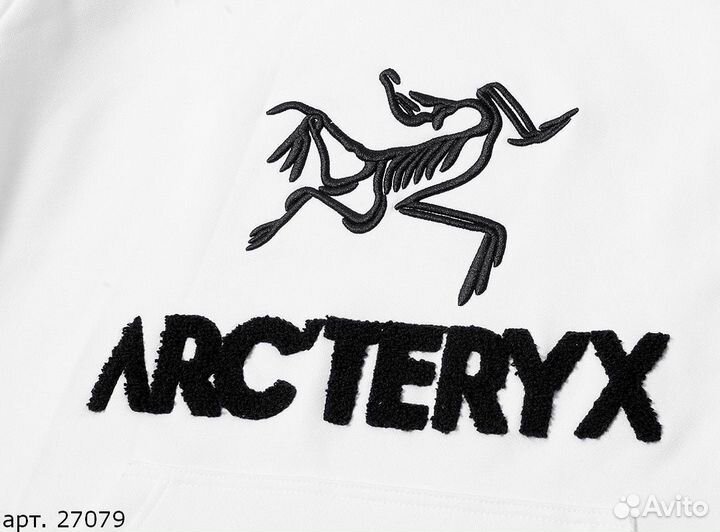 Худи Arcteryx белое с черным