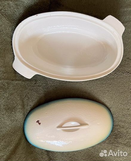 Чугунная, эмалированная гусятница,утятница,ссср,4л