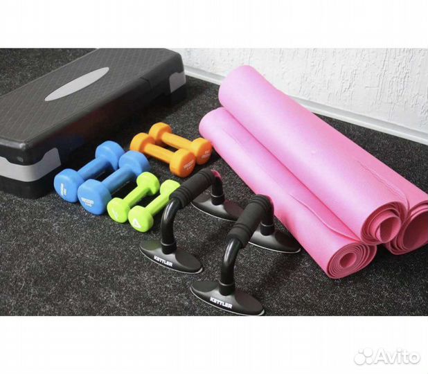 Степ платформа, хороший набор для фитнеса, эспанде