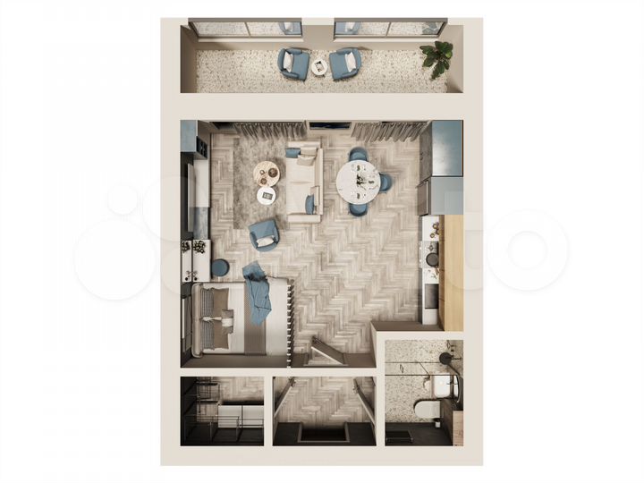 Квартира-студия, 35,2 м², 3/9 эт.