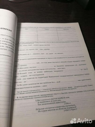 Рабочая тетрадь русский язык