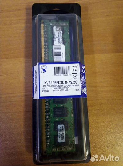 Модуль памяти Kingston DDR3 4GB ECC dimm (PC3-1060