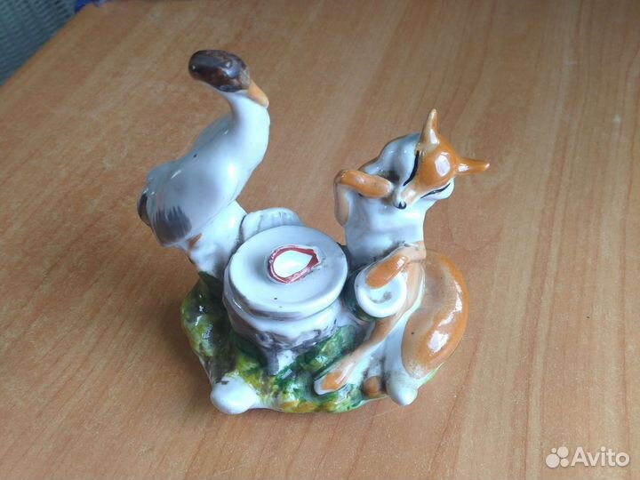 Чернильница лиса и журавль