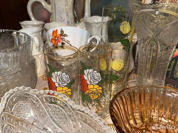 Посуда салатник хрусталь ваза пепельница рюмка
