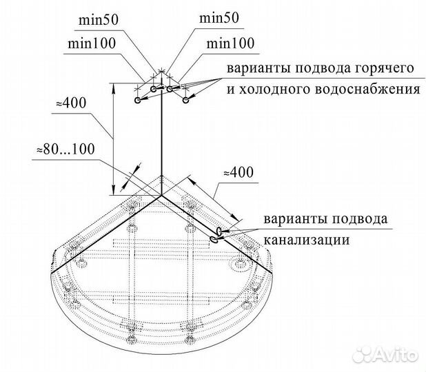 Душевая кабина 90х90х224 Radomir Стронг 1-00-1-0