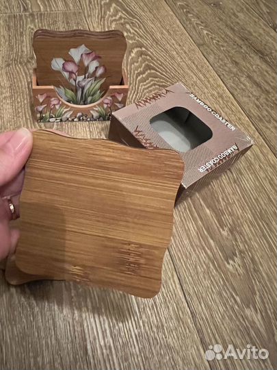 Набор подставок под горячее «Каллы»/бамбук