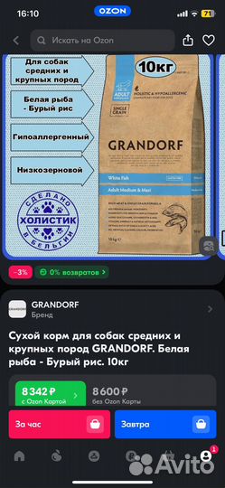 Корм доя собак Grandorf