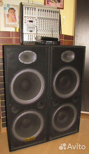 Колонки Dj-Tech 1600W 2ш Микшер-Усилитель Микрофон