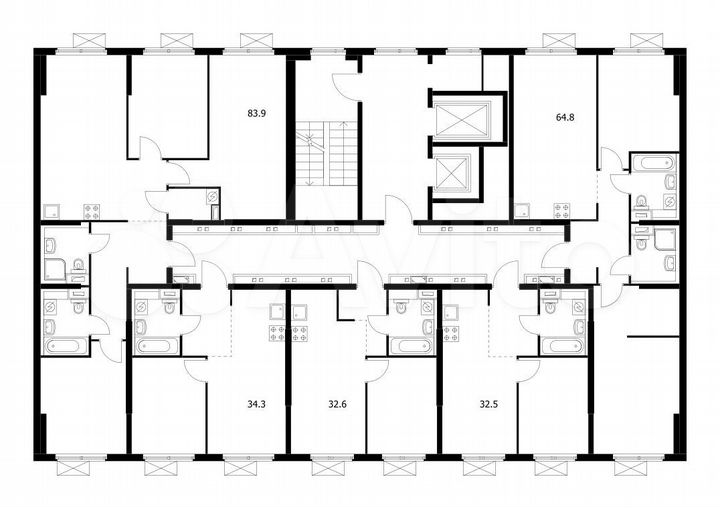 2-к. квартира, 64,8 м², 14/17 эт.