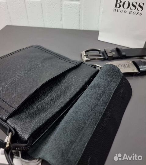 Hugo boss кожаная сумка мужская