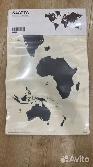 Наклейка карта на стену Икеа