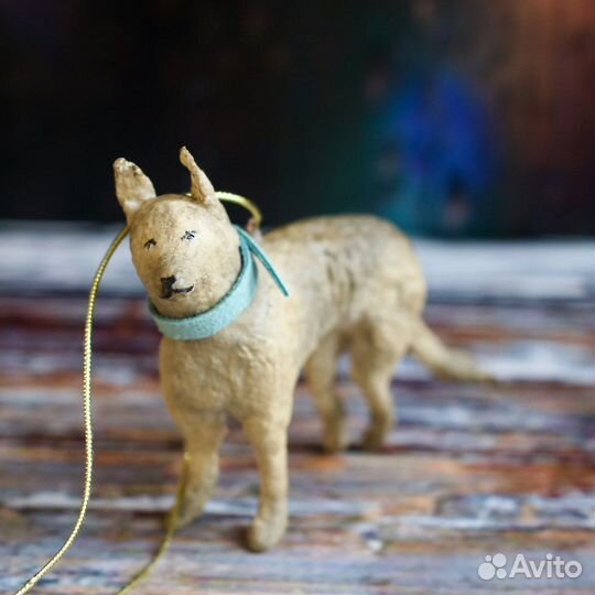 Ватная елочная игрушка в винтажном стиле