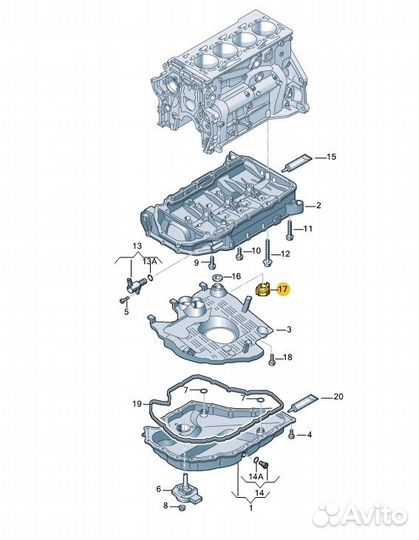 Обратный клапан поддона Volkswagen Skoda 06H103156