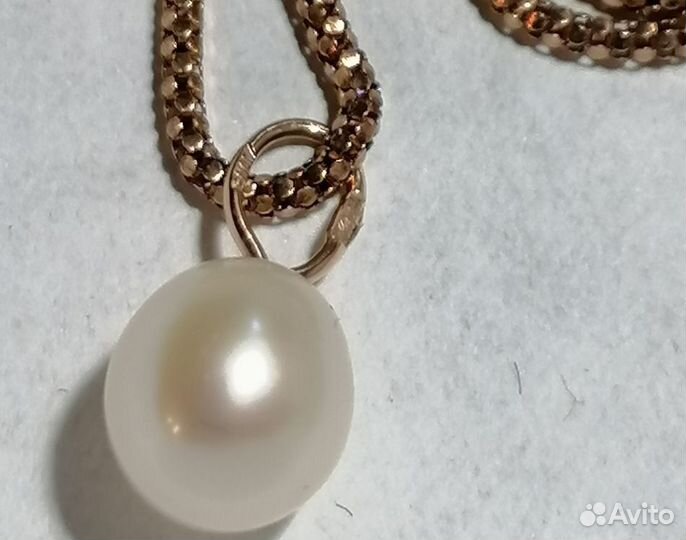 Подвеска с Жемчугом зол. 585 на цепочке - комплект