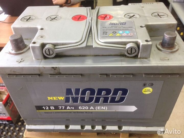 77Ач Аккумулятор Б/у Nord 6ст-77