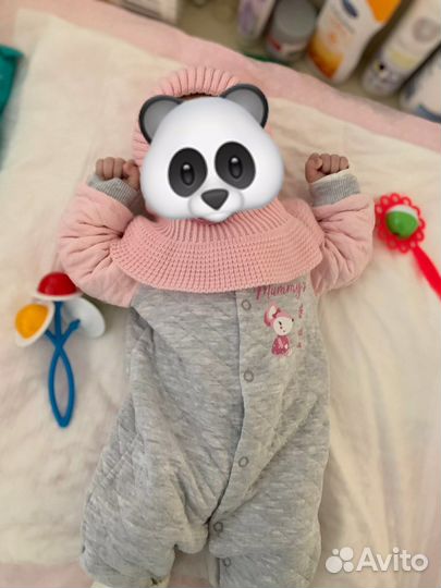 Шапка-шлем вязаная зимняя для девочки 38-40 размер