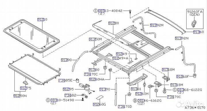 Люк в сборе nissan R50 terrano pathfinder qx4