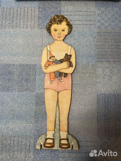 Картонная кукла с магнитом Наташа, СССР 1974 год