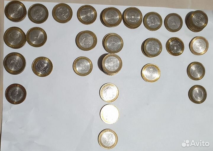 Монеты биметалл города,юбилеи,министерства,области