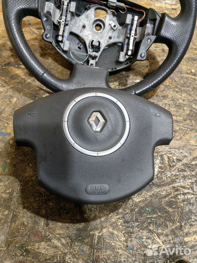 Руль мульти Рено Меган 2 В сборе Кожаный