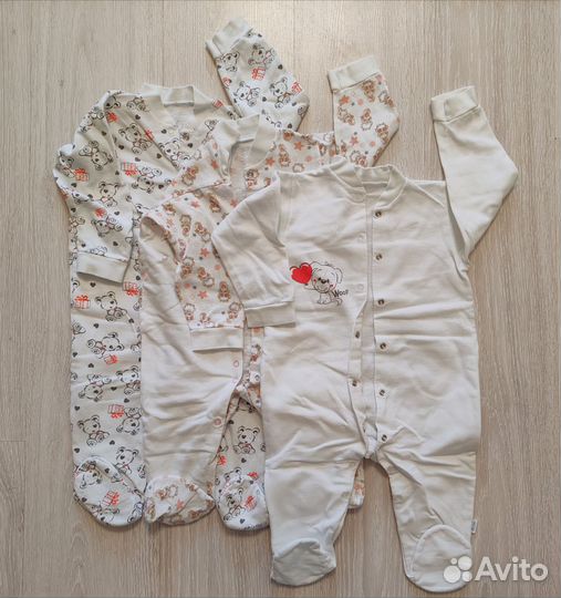 Набор слипов с небольшим начесом, 74 размер