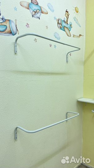 Полка, штанга для вешалок, опора мебельная