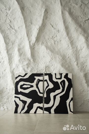 Диптих абстрактных интерьерных картин