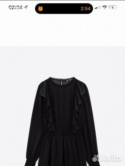 Платье zara xs черное шифон