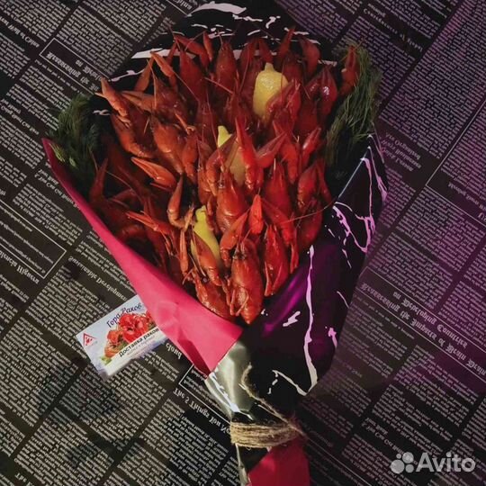 Сьедобный букет из раков, раки