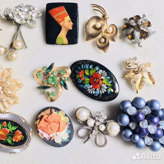 Броши винтажные крупные