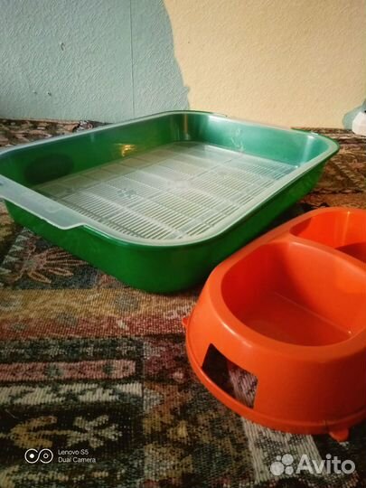 Лоток для котят с миской кормушкой