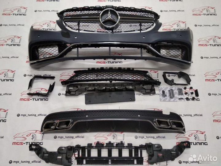 Бампер + диффузор с насадками Mercedes 205 С63 AMG