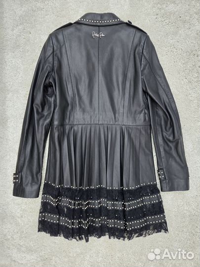 Плащ из натуральной кожи Philipp Plein оригинал