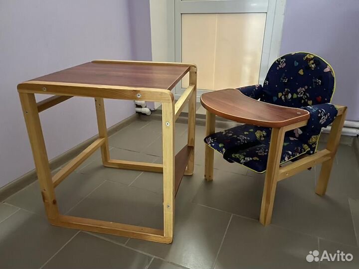 Деревянный детский стул для кормления