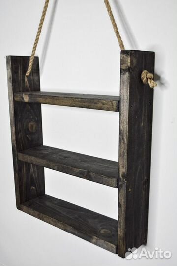 Полка навесная настенная натуральное дерево