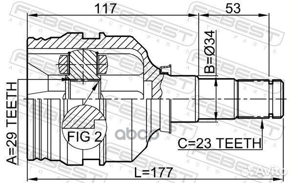 Шрус внутренний перед лев 0111AE100 Febest