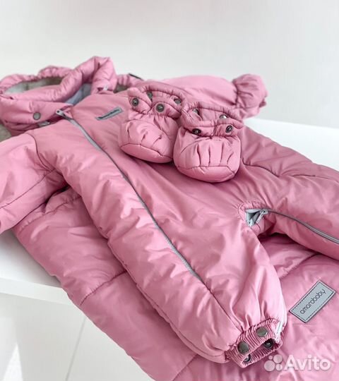 Комбинезон+конверт в коляску розовый