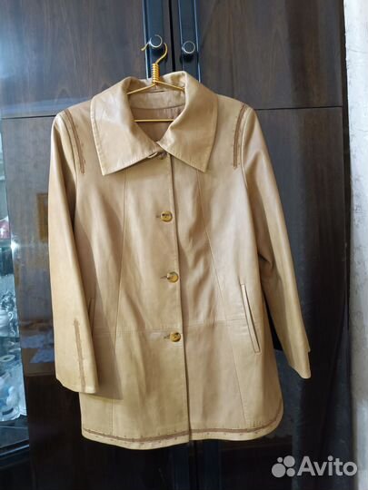 Куртка кожаная женская италия 50-54