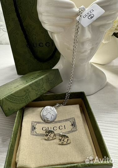 Серьги пусеты gucci комплект