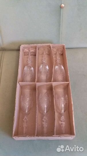 Новый набор хрустальных бокалов 6 шт
