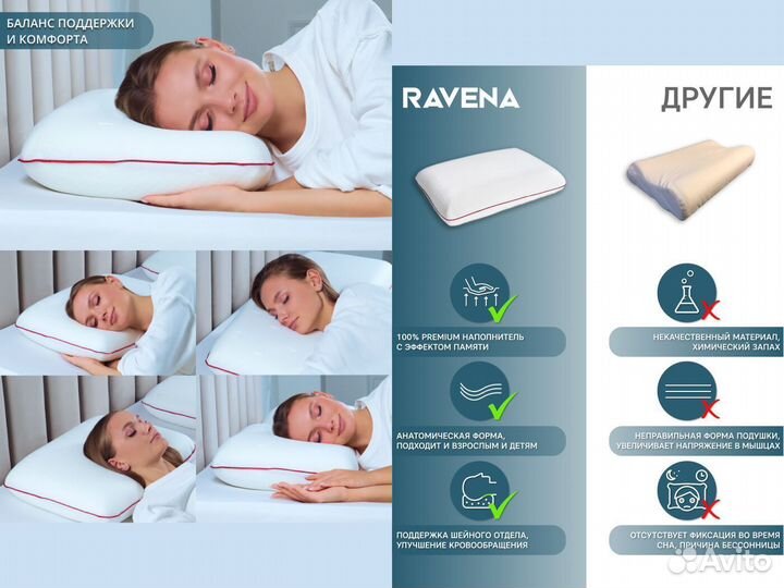 Ортопедическая подушка для сна с эффектом памяти