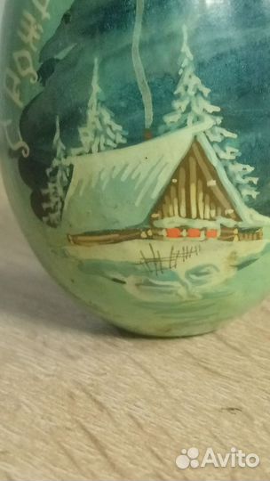 Деревянное рождественское яйцо, ручная роспись