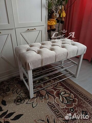 Обувницы банкетки в каретой стяжке на заказ