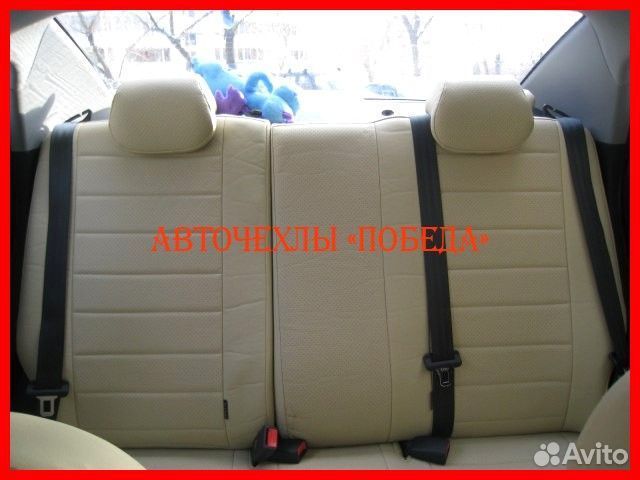 Чехлы Kia Rio 3 седан бежевые из экокожи Классика