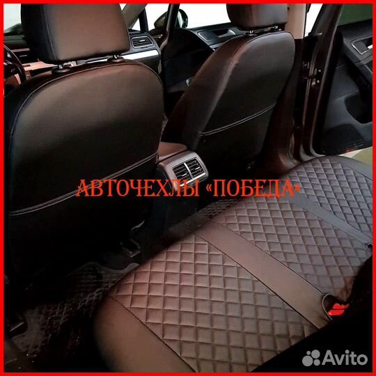 Чехлы Volkswagen Jetta 6 из экокожи чёрные Ромб