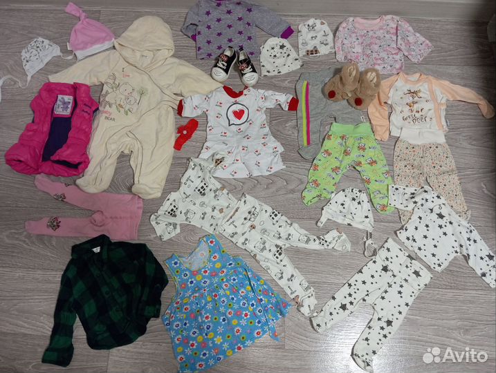Вещи пакетом на девочку от 0 до 6 месяцев