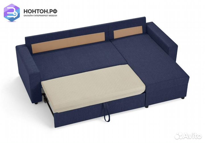 Диван угловой дельфин Торонто синий