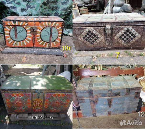 Сундук старинный расписной, ларец, шкатулка